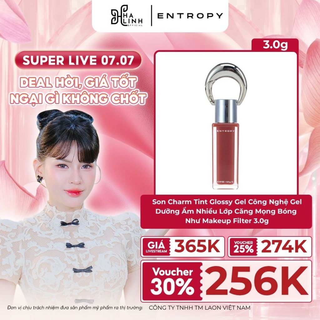 [VHL x ENTROPY] Son Charm Tint Glossy Gel Công Nghệ Gel Dưỡng Ẩm Nhiều Lớp Căng Mọng & Bóng Như Makeup Filter 3.0g