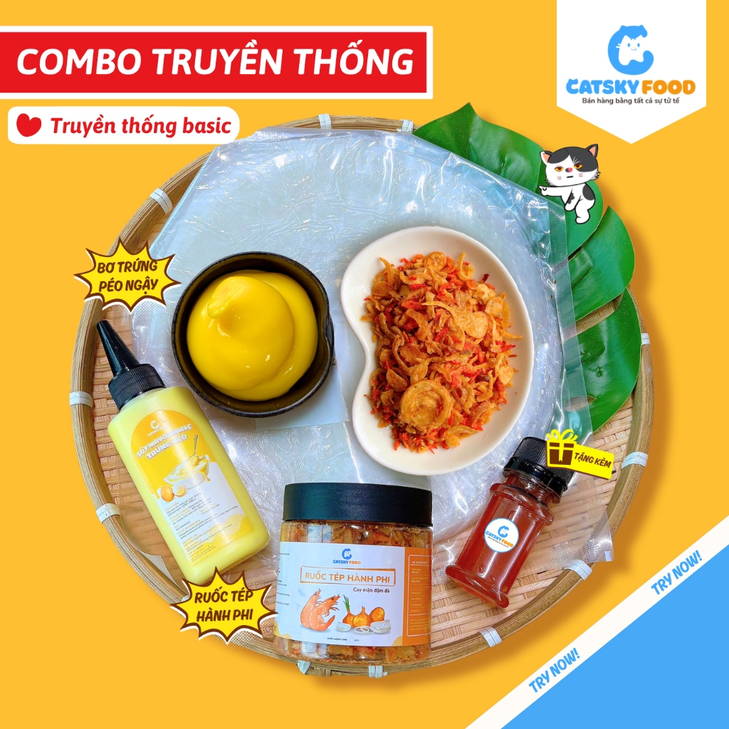 Bánh tráng phơi sương CATSKY FOOD combo bánh tráng đồ ăn vặt tiện lợi - COMBO TRẢI NGHIỆM