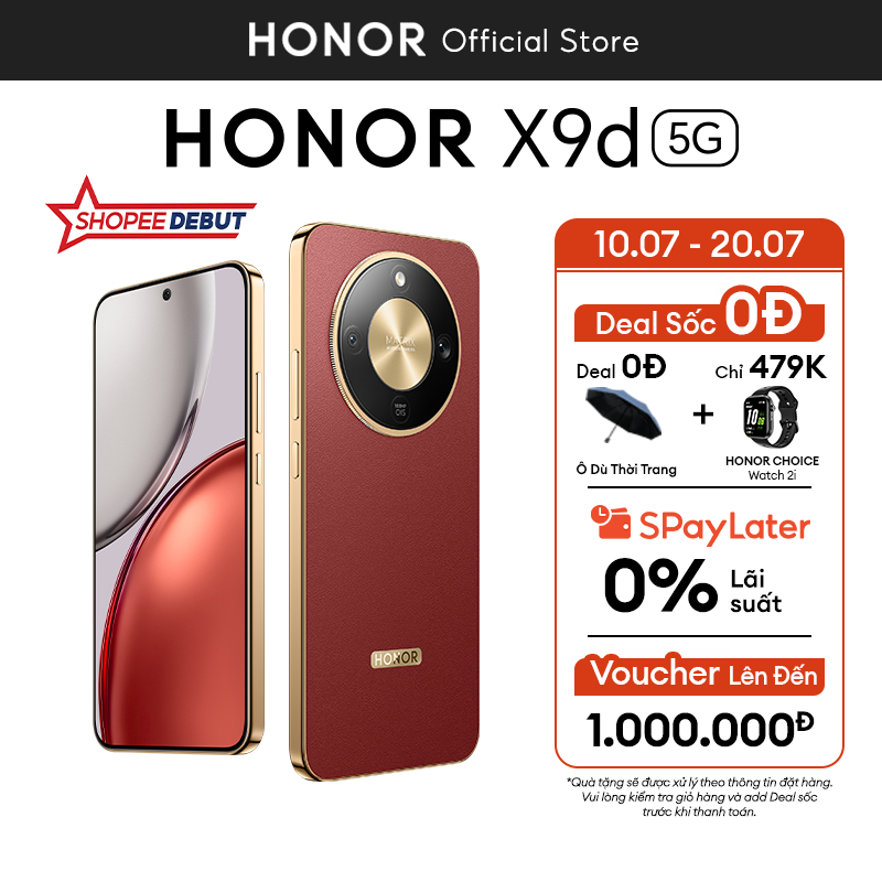 [ƯU ĐÃI ĐỘC QUYỀN] Điện Thoại Honor X9d 5G 8GB/12GB + 256GB/512GB | Pin 8300mAh | Camera AI OIS 108 MP| BH 24 Tháng