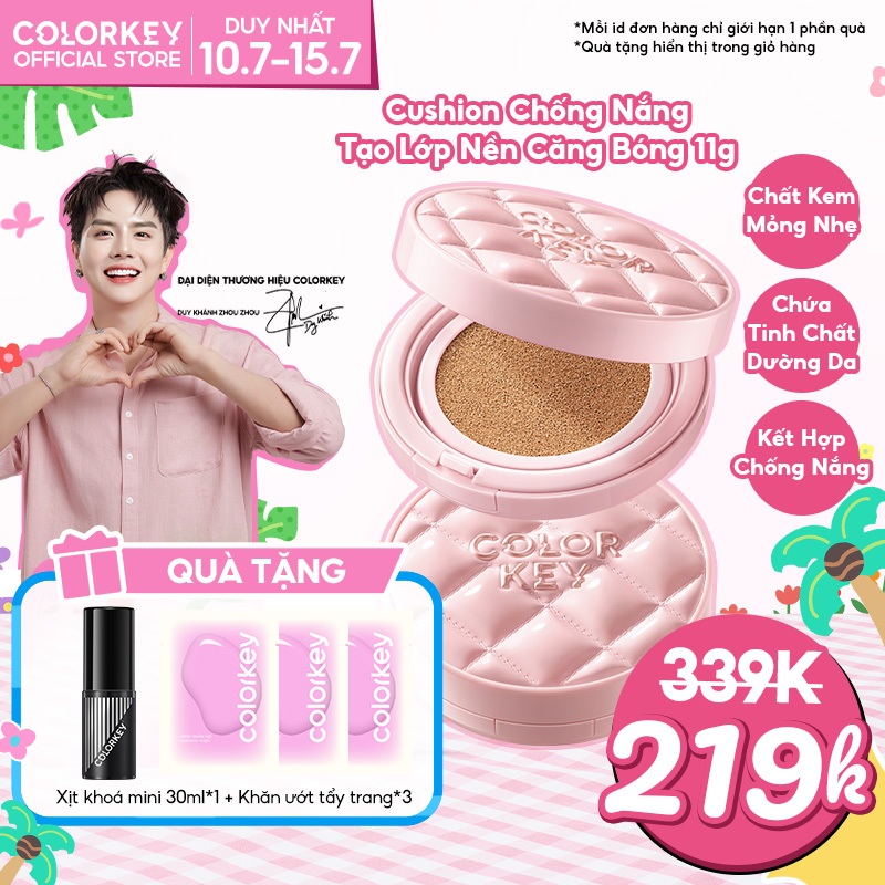 Phấn Nước Cushion Colorkey SPF50+ PA++++ Chống Nắng, Kiềm Dầu, Che Phủ Tự Nhiên, Makeup Mỏng Nhẹ 11g