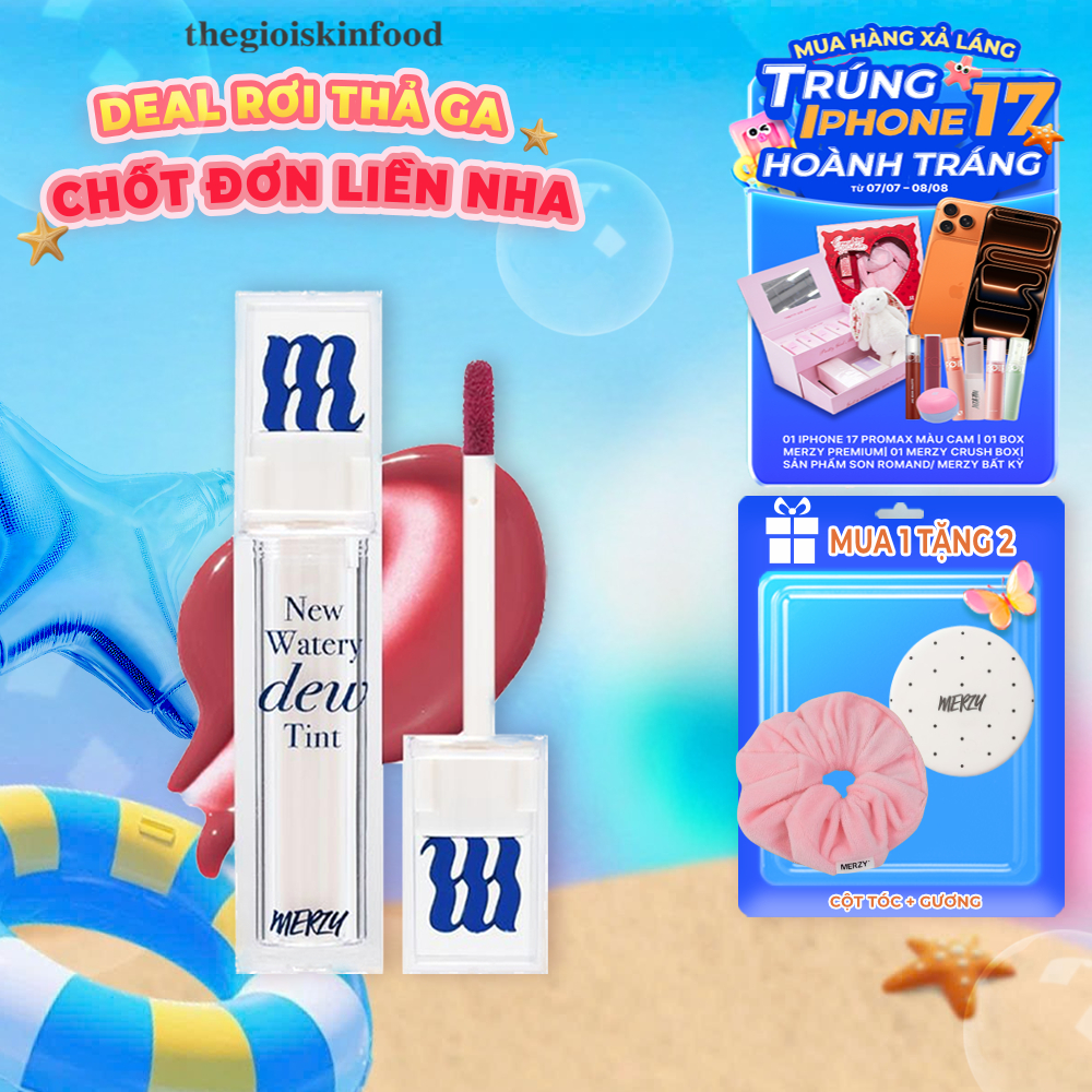 [Merzy New Dew] Son Tint Bóng Merzy Dạng Thạch Lâu Trôi, Môi Ẩm Mịn The Watery Dew Tint 4g ThegioiSkinfood