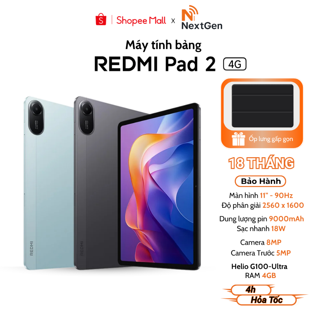 Máy Tính Bảng Xiaomi Redmi Pad 2 Bản Dùng Sim 4G 4/128GB - Chính Hãng Quốc Tế - Bảo Hành 18 Tháng