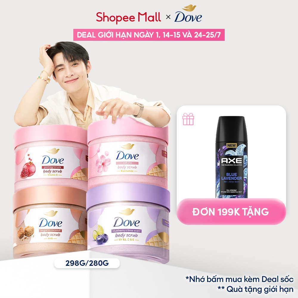 [CHÍNH HÃNG ĐỘC QUYỀN] Smoothie Tẩy Tế Bào Chết Body Dove Chăm Da Sáng Mịn 298g/280g