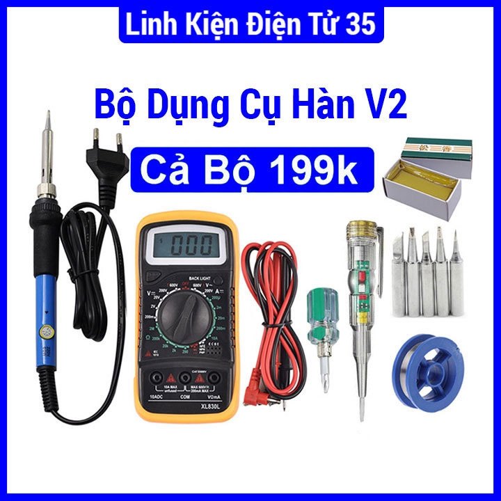 Bộ tay hàn TQ936 936 điều chỉnh nhiệt + đồng hồ xl830 + 5 mũi hàn + bút điện + tô vít + thiếc + nhựa thông