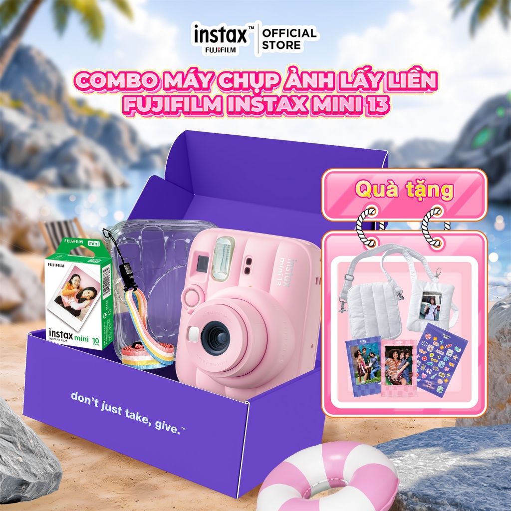 Combo instax Mini 13 - Máy Ảnh Chụp Lấy Liền Fujifilm instax Mini 13 - Bảo Hành 1 Năm