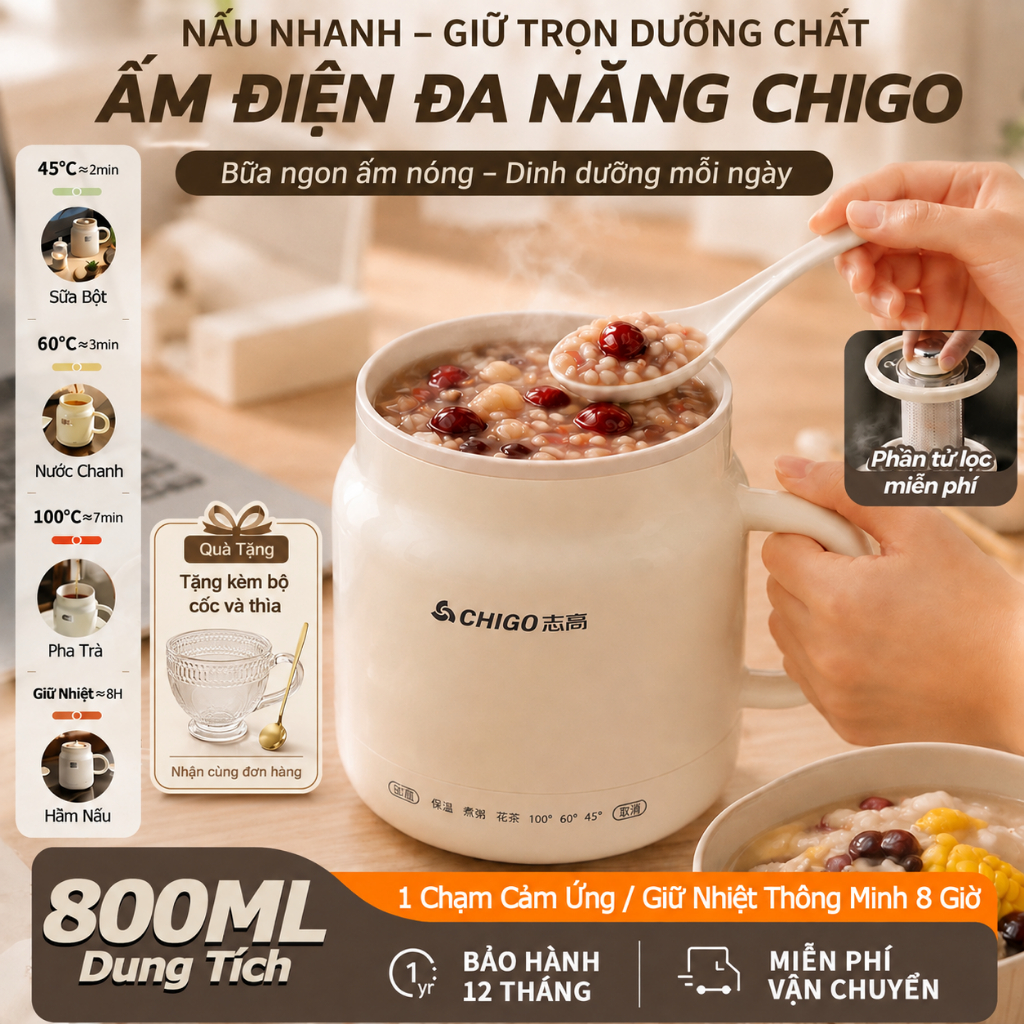 [HỎA TỐC] Ấm Đun Siêu Tốc Đa Năng, Nồi Phủ Gốm Chống Dính, Nồi Cơm, Nấu Lẩu, Giữ Ấm,Pha Trà, Di Động