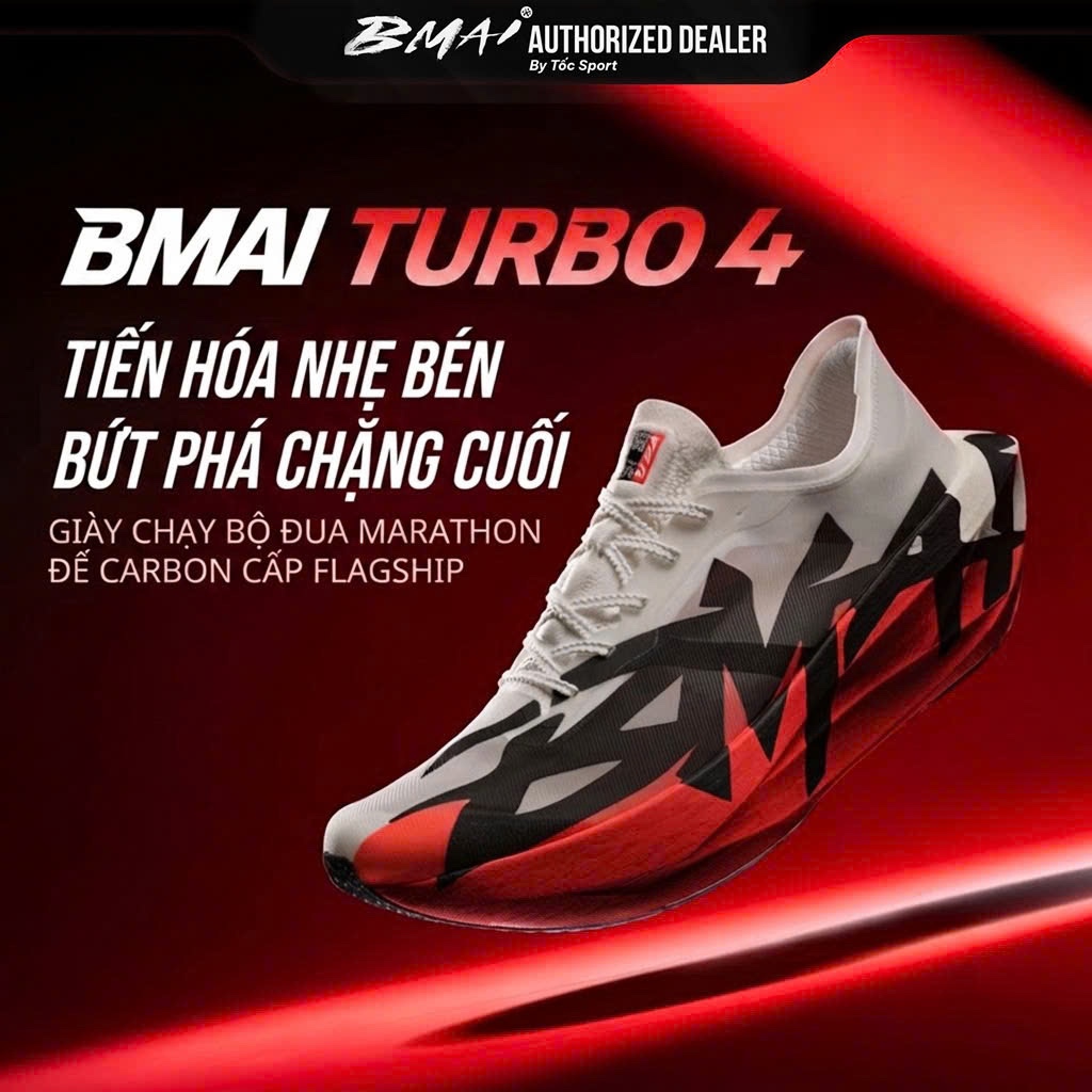 Giày BMAI | Giày Chạy Bộ TURBO 4.0| Giày Chạy Bộ Carbon Racing Cao Cấp Thế Hệ Mới Tốc Độ Được Nâng Cấp Toàn Điện