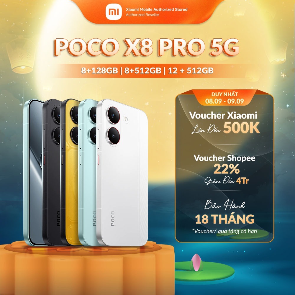 [VOUCHER 500K 08.09] [Livestream] Điện thoại POCO X8 Pro 5G (8+256GB| 8+512GB| 12+512GB) | Màn 6.59