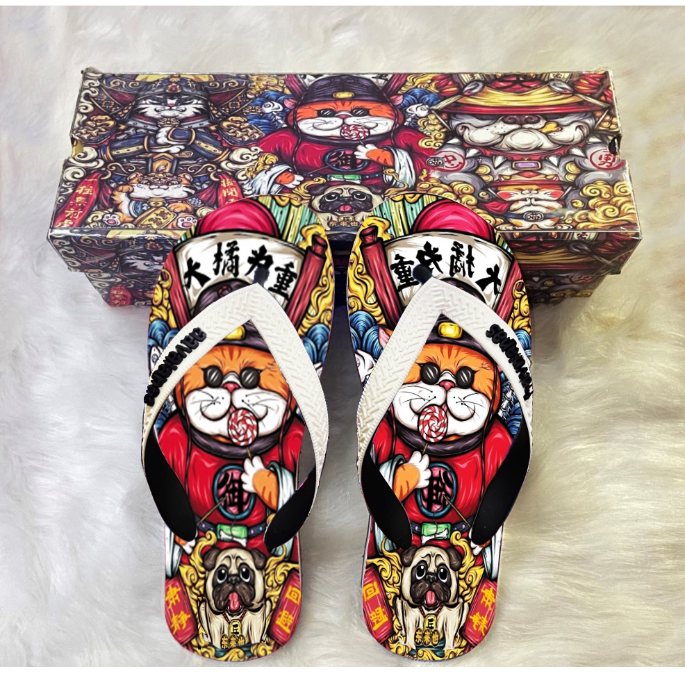 Dép nam nữ mẫu tông hoạt hình 3D cao cấp , dép lào xỏ ngón đế cao su in UV