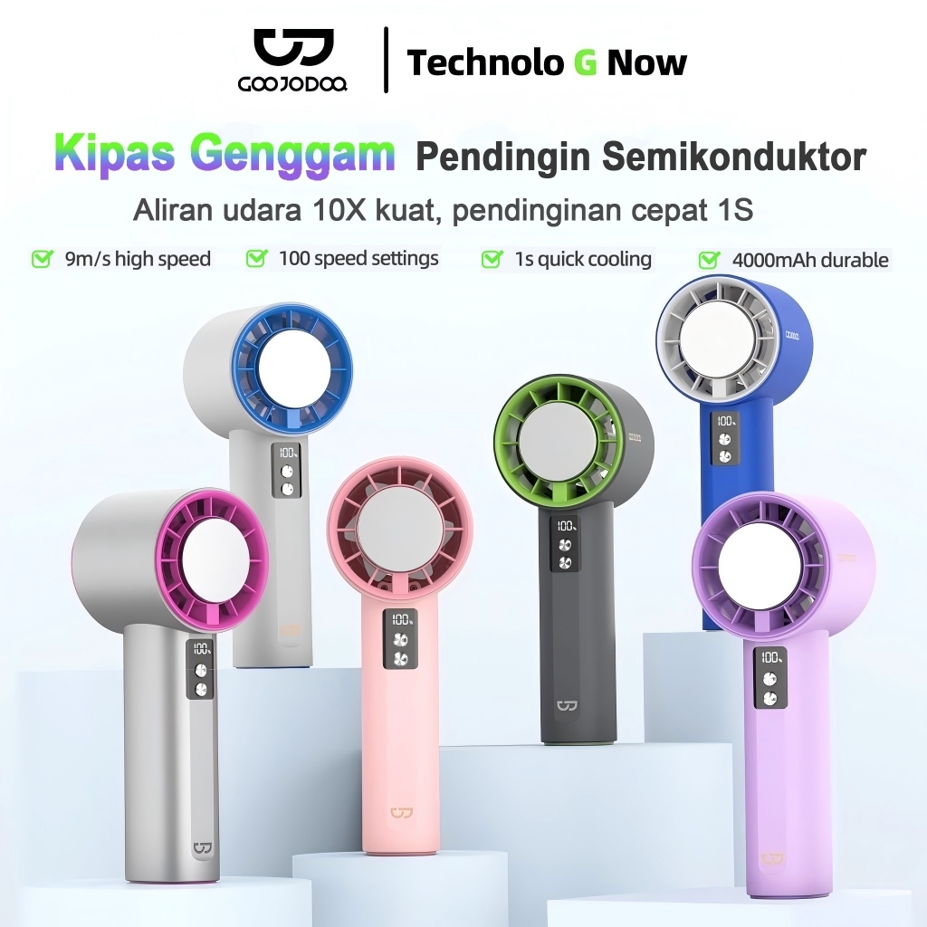 【Bảo hành 6 tháng】Quạt mini Goojodoq làm mát nhanh Turbo Màn hình kỹ thuật số Tốc độ cao 100 vòng/phút,di động, gió mạnh