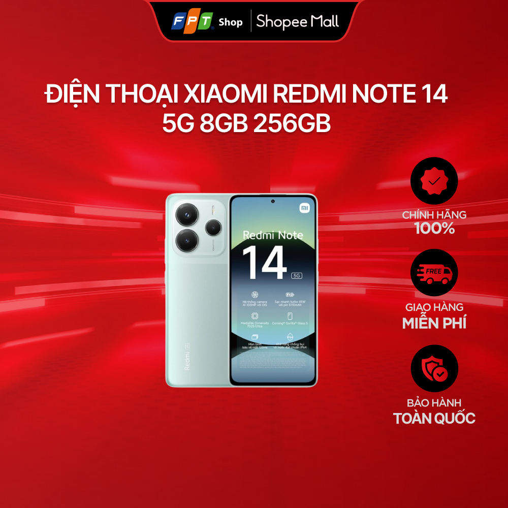 [Chỉ GH tận nơi] Điện Thoại Xiaomi Redmi Note 14 5G 8GB 256GB