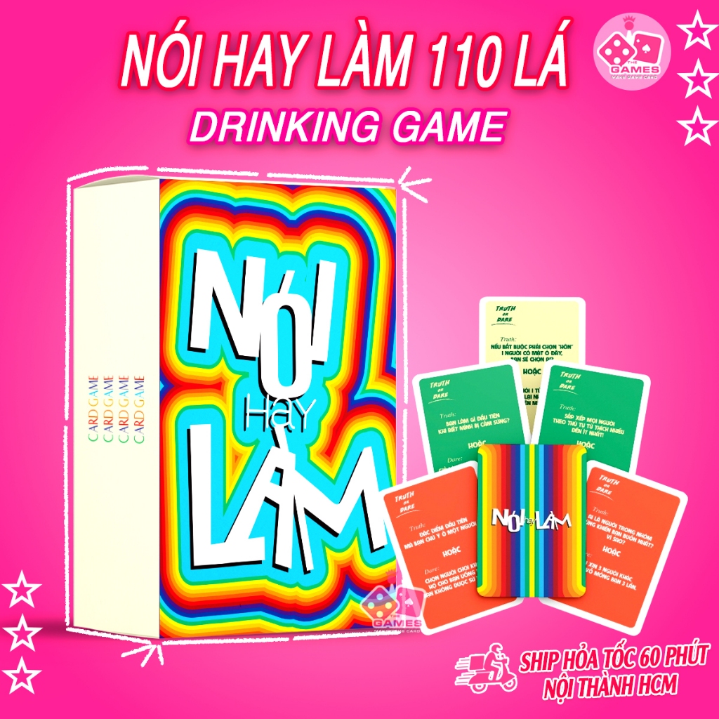 Bộ bài lói hay lèm 33 lá drinkinggame truth or dare việt hoá thách hay thật cho nhóm bạn combo kèm hộp