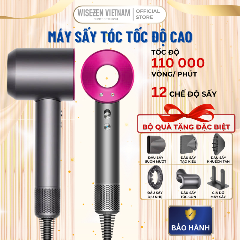 Máy Sấy Tóc Ion Âm Nóng Lạnh Wisezen Nóng lạnh 2 chiều chăm sóc tóc Công suất 1400W Bảo hành 12 tháng