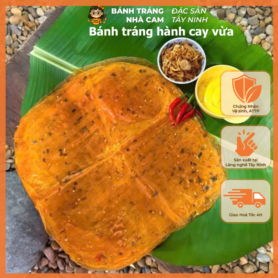Bánh Tráng Dẻo Hành Cay Vừa, 1KG Bánh Phơi Sương Ăn Vặt Đặc Sản Tây Ninh Siêu Ngon – Bánh Tráng Nhà Cam