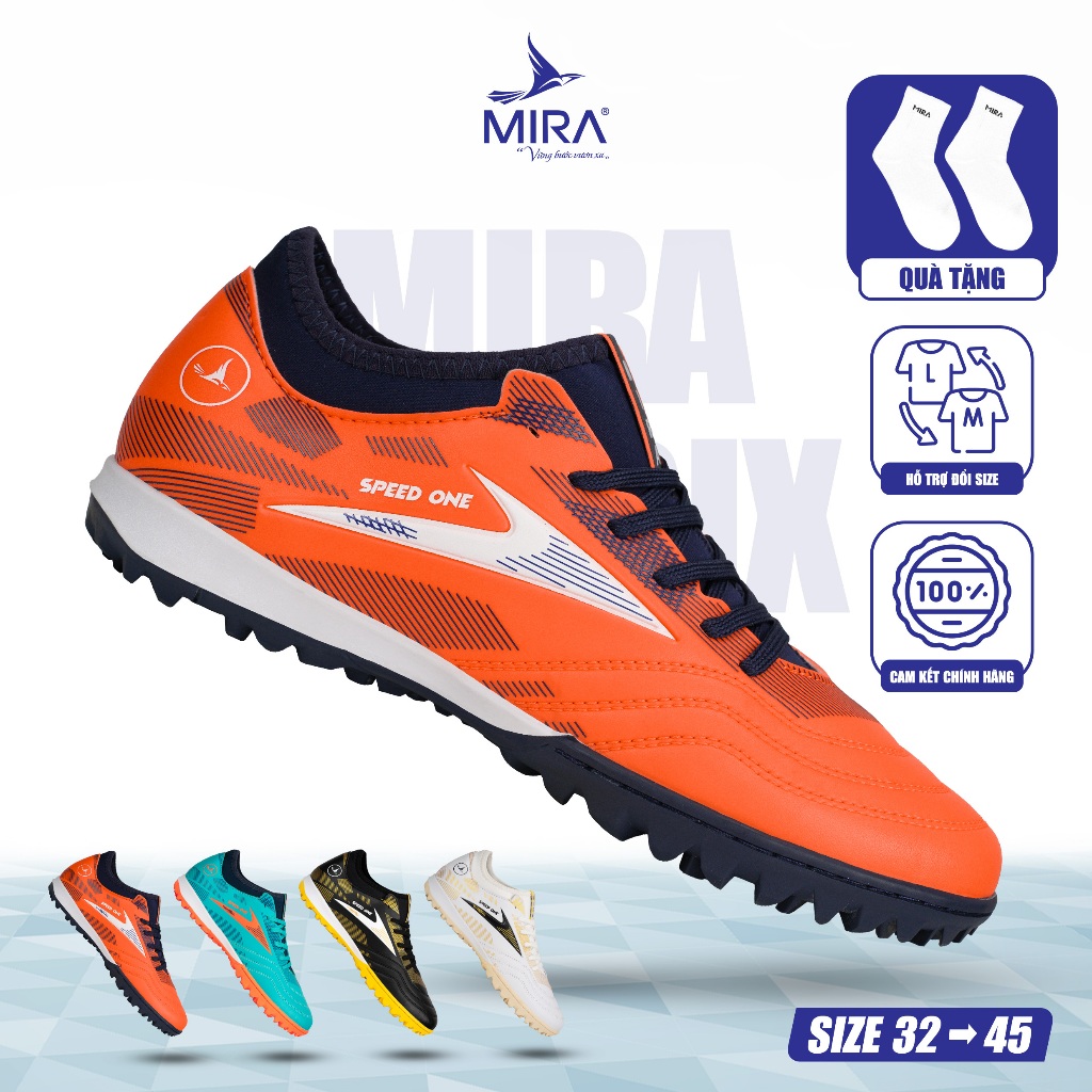 Giày Đá Bóng MIRA SPEED ONE Chính Hãng Cao Cấp, Đế Bám Sân, Chất Liệu Da PU Chống Thấm