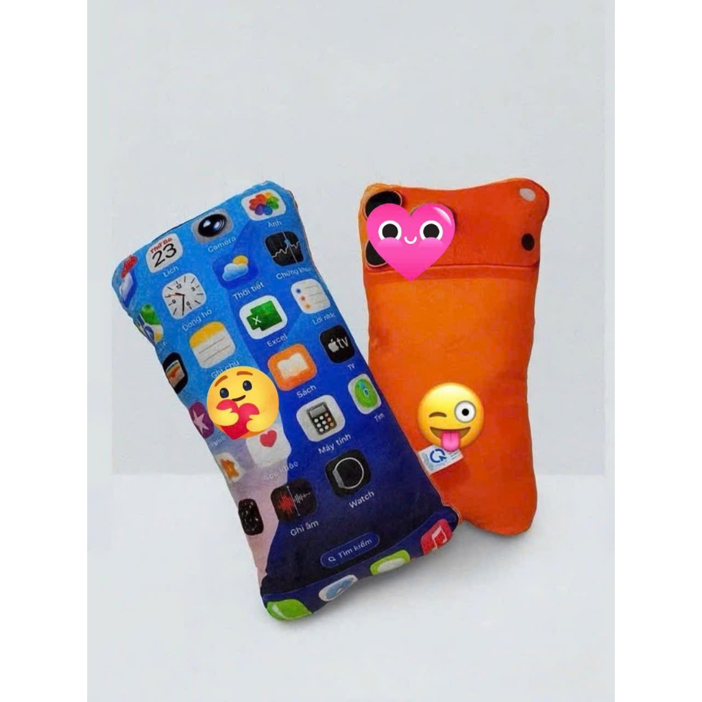 Gối bông hình ĐT màu cam – phiên bản siêu dễ thương, ôm là “ghiền