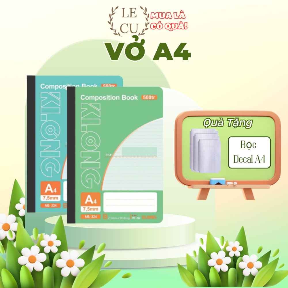 [Combo 3/ 1] Sổ may dán gáy, vở giáo án A4, vở kẻ ngang A4 120 500 trang KLONG A4 ghi chép