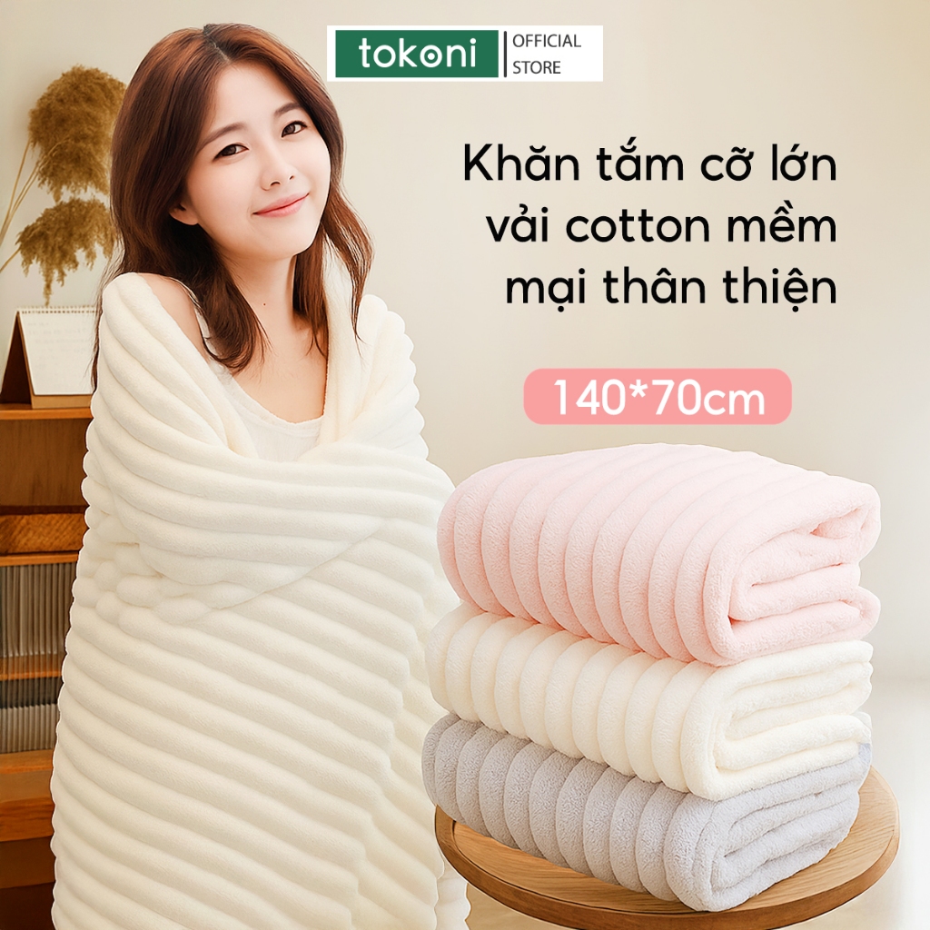 Khăn Tắm Cỡ Lớn Cotton Mềm Mại Thoáng Khí Jyoohome Khăn Lau Người Ủ Tóc Thấm Hút Nước Tốt Khô Nhanh