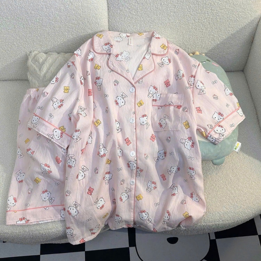 BỘ NGỦ NỮ CAXA 🦋 SET PIJAMA MẶC NHÀ 2 MÀU XANH CAM🦋
