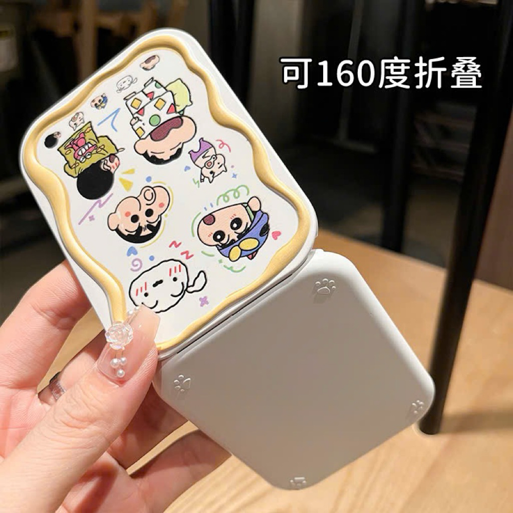 🌸 Gương Trang Điểm Gấp Gọn Shin-chan Kèm Lược Tiện Lợi