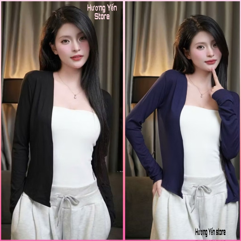 Áo khoác cardigan dáng dài nữ chất thun co giãn basic thanh lịch mặc thu đông kiểu hotgirl xinh chuẩn hàn quốc