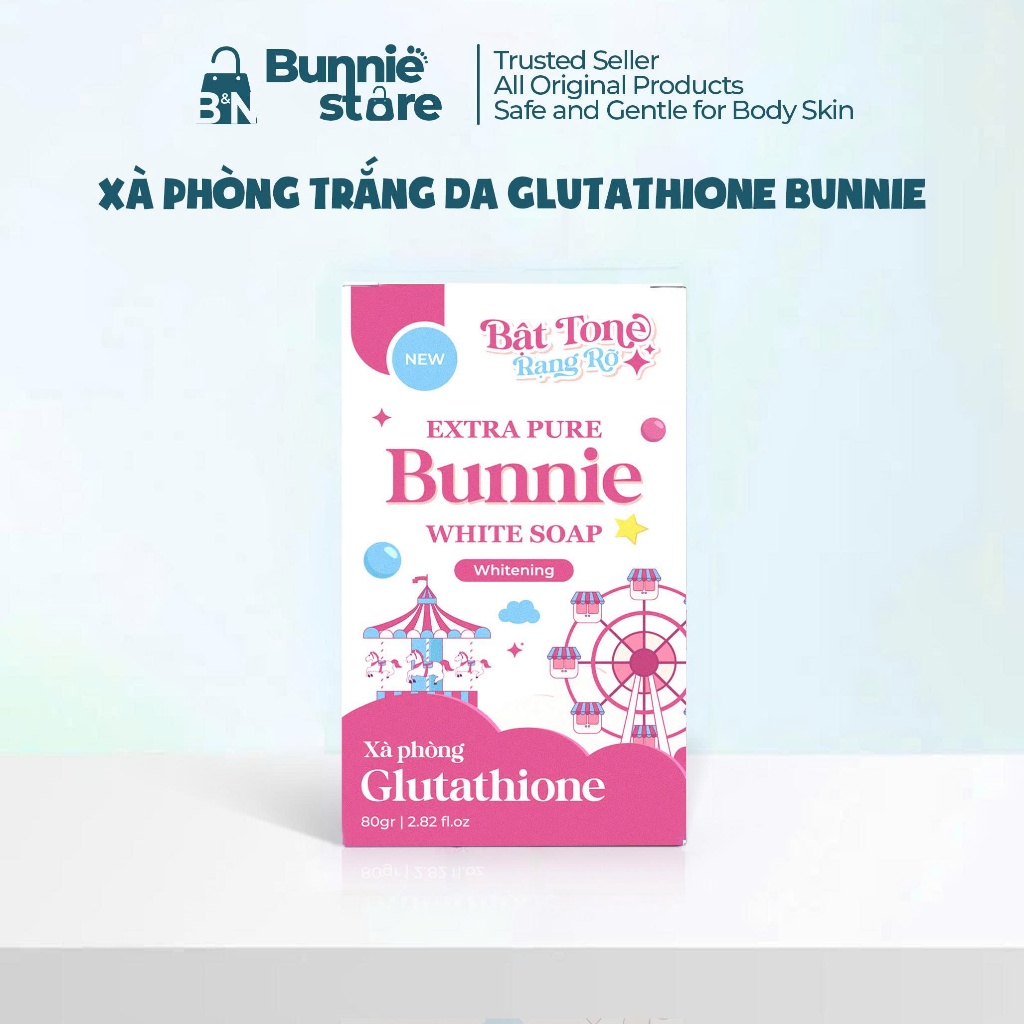 [MUA 2 TẶNG 1] Xà phòng Glutathione Bunnie hỗ trợ LÀM SÁNG DA , NÂNG TONE, dưỡng ẩm, làm mịn da cùng tinh chất Glutathio