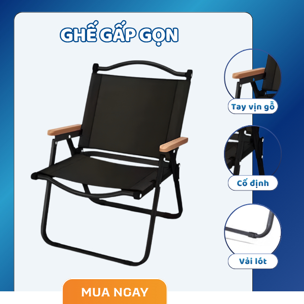 Ghế Xếp Dã Ngoại Gấp Gọn Thoáng Khí Ghế Camping Ngoài Trời Tiện Lợi Cắm Trại, Câu Cá, Picnic