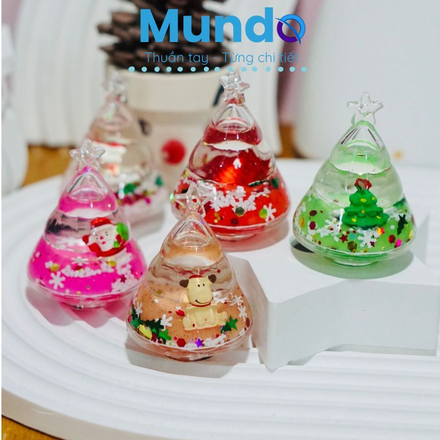 MUNDO Móc Khóa Decor Noel Cây Thông Charm Nước, Quà Tặng Noel MUNDO