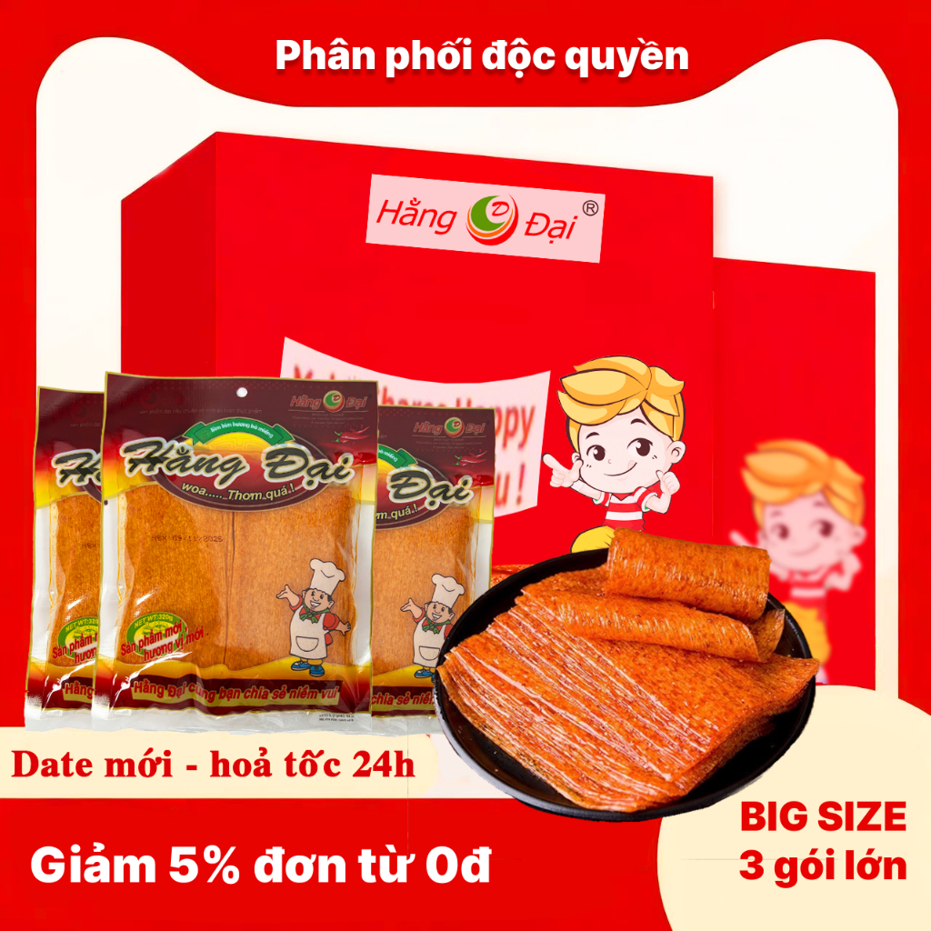 Bò Cay Miếng Hằng Đại gói to 36 miếng thơm cay, ăn vặt tuổi thơ, ăn vặt cổng trường