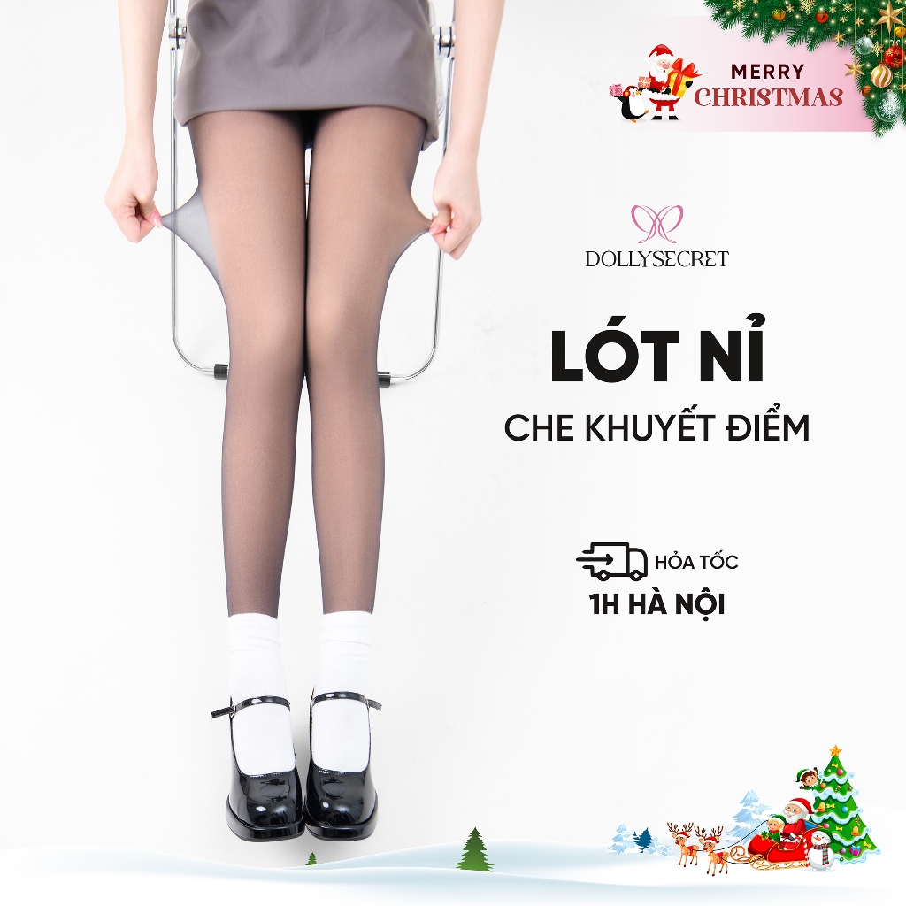 Quần Tất Da Chân 100D 2 Lớp Che Khuyết Điểm Mùa Đông DOLLY SECRET Giữ Ấm Siêu Dai T40