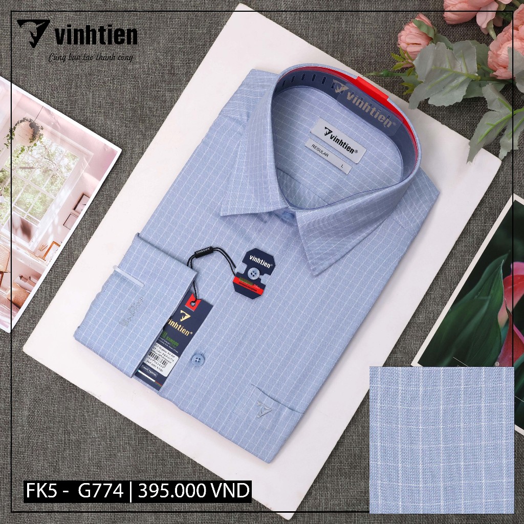 Áo Sơ Mi Nam Dài Tay Caro Vải Bamboo Form Regular Vĩnh Tiến 395 - Nhiều Màu