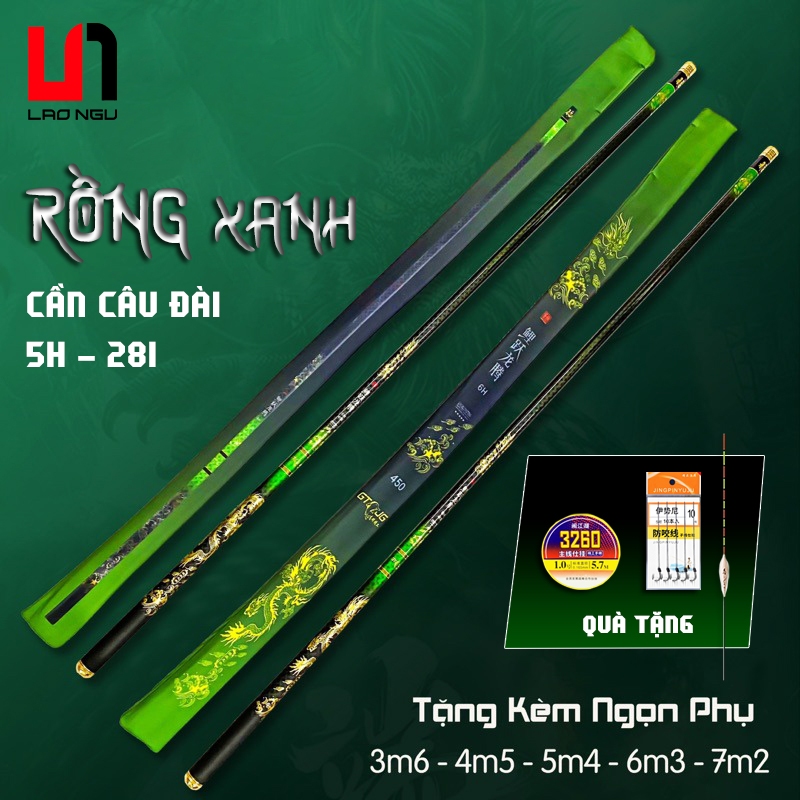 Cần Câu Tay Rồng Xanh 5H Phân bổ lực 28i Chuyên câu chép diếc rô