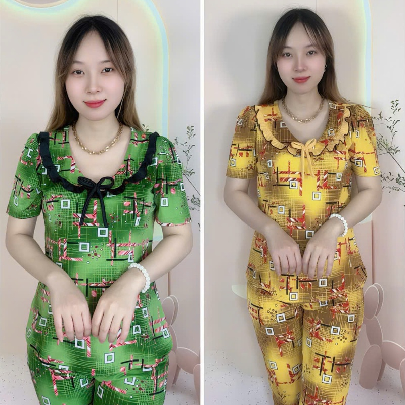 Đồ bộ lửng thun aty ,mặc nhà mát mẻ, quần có túi 38kg đến 70kg