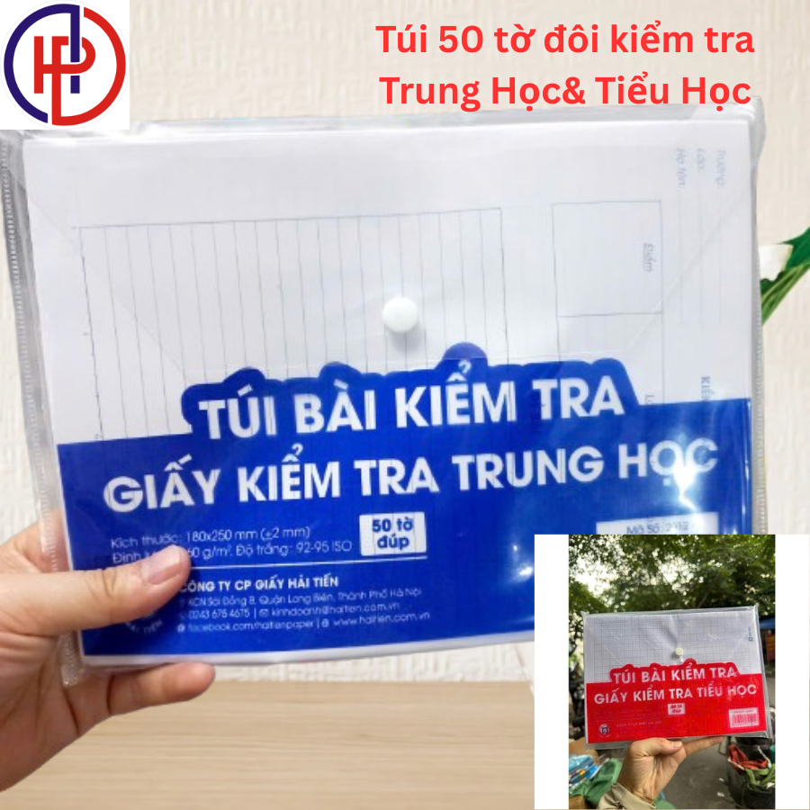 Set 50 tờ giấy đôi kiểm tra cấp 1, cấp 2, giấy Hải Tiến