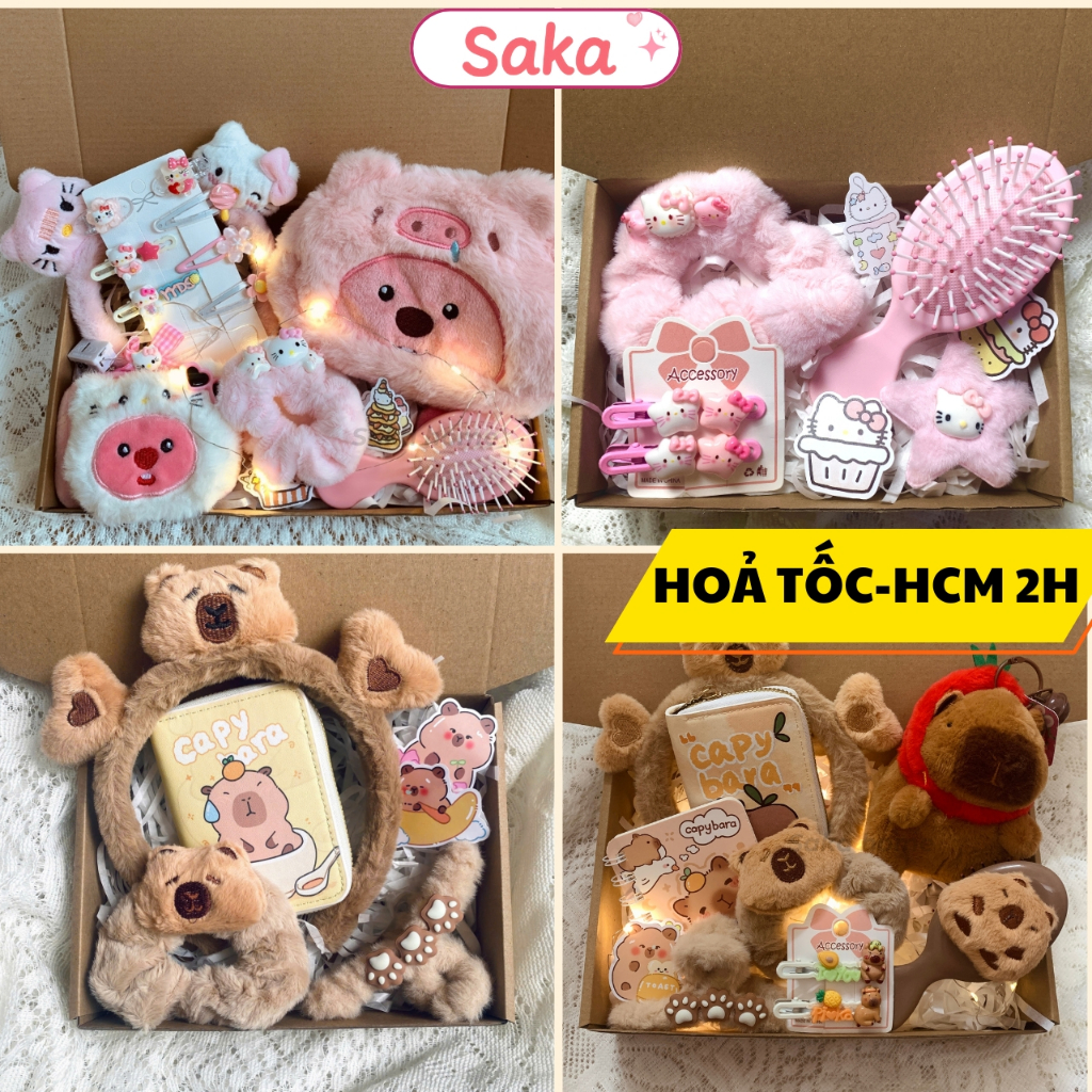 Quà Sinh Nhật Cho Nữ Màu Hồng/Nâu Dễ Thương - Set Quà Tặng Bạn Gái Lễ Kỉ Niệm Ngày Valentine 14/2 Saka