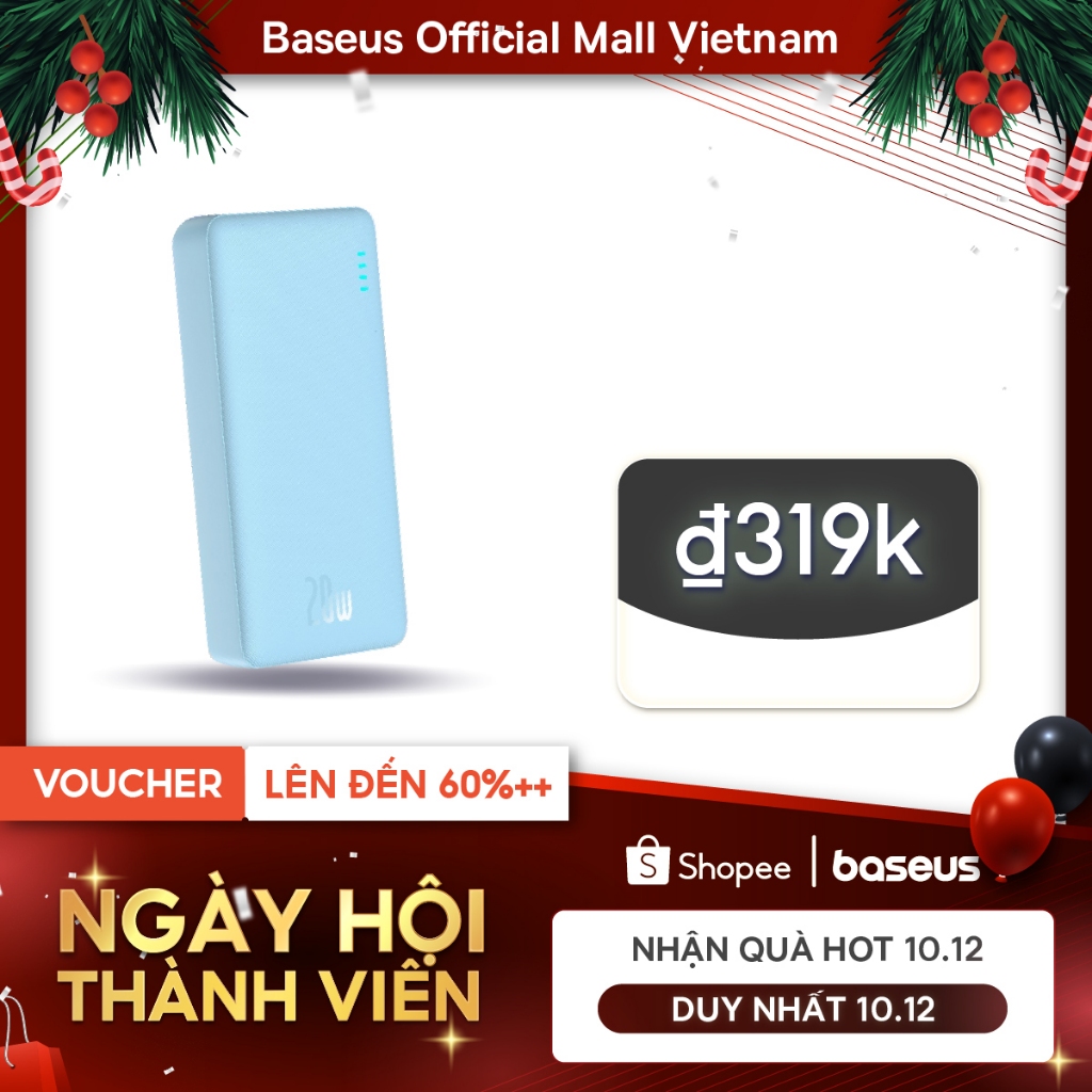 [HCM Hoả tốc] Baseus Sạc Dự Phòng Airpow 20000mAh 10000mAh Sạc Nhanh 20W Với Pin Lithium Polymer
