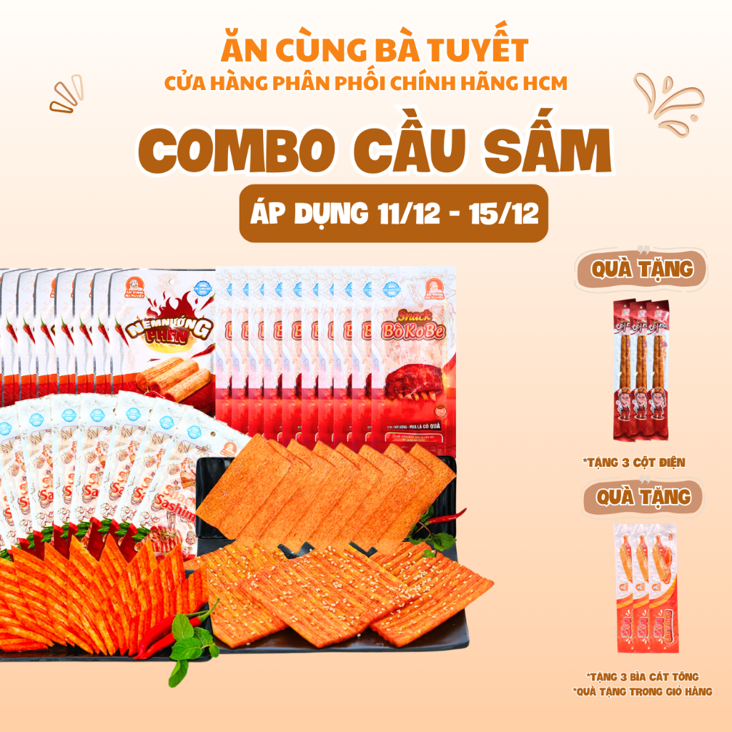 Combo Cầu Sấm: 30 SASHIMI + 30 NEM nướng phên + 30 BÒ KOBE Ăn Cùng Bà Tuyết