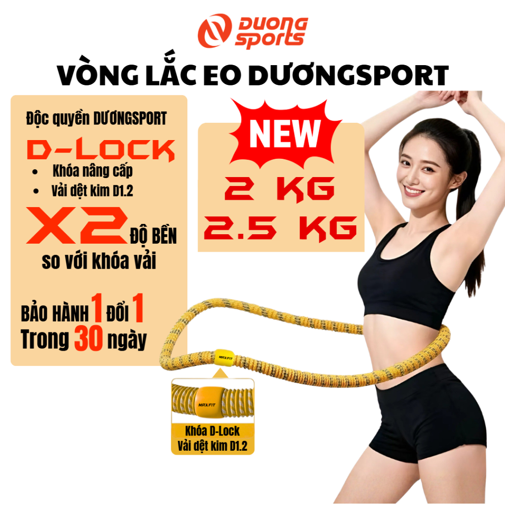 Vòng Lắc Eo Lò Xo Bọc Vải Mềm DƯƠNGSPORT Tập Thể Dục, Tập Gym, Tập Yoga Tại Nhà 1,5kg 2kg 2,5kg