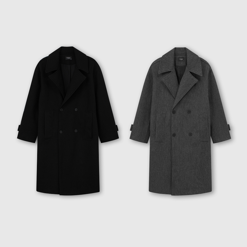 Áo khoác Măng Tô ROWAY chất liệu dạ ép, dày dặn, đứng form | Over Coat