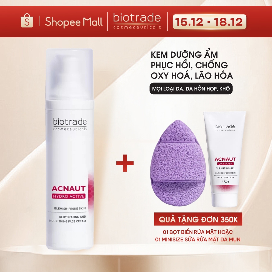Kem dưỡng ẩm phục hồi Biotrade Acnaut Hydro Active Cream chống oxy hóa, lão hóa Biotrade 60ml
