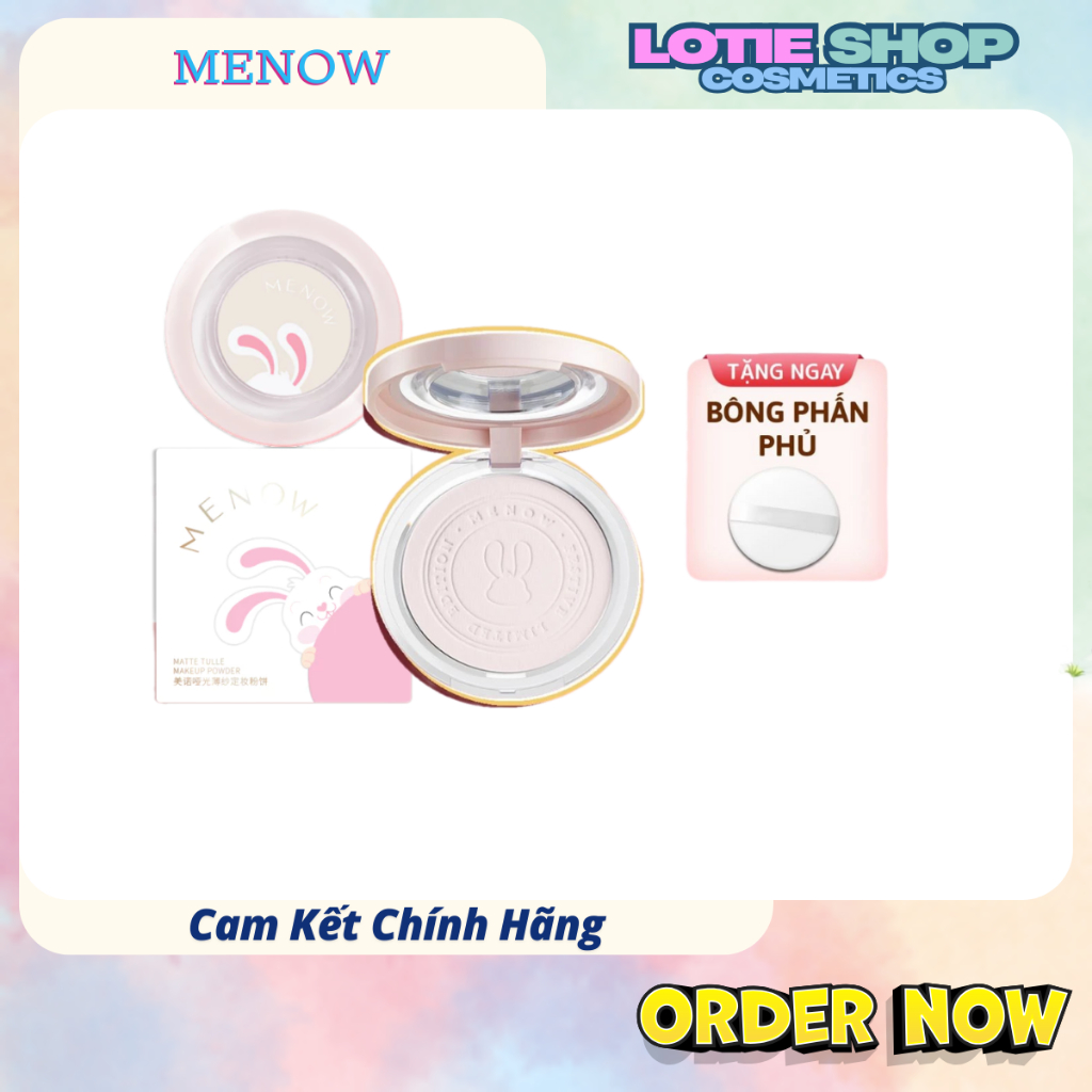 Phấn Phủ nén kiềm dầu, chống nước, che phủ hoàn hảo MENOW Rabit Compact Powder 8.5gr