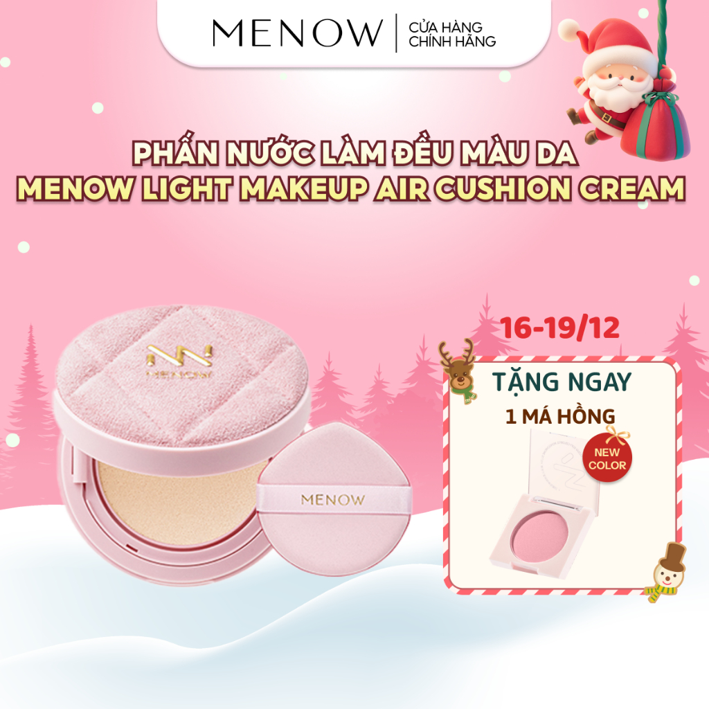 Phấn nước trang điểm làm đều màu da MENOW Light Makeup Air Cushion Cream Pink Series 12gr