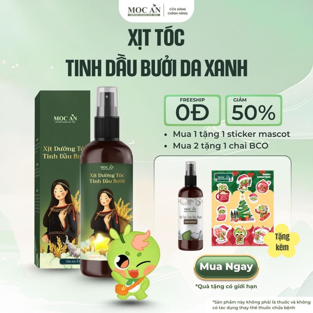 Xịt Dưỡng Tóc Tinh Dầu Bưởi Da Xanh (Pomelo) Mộc Ân Haircare 120ml