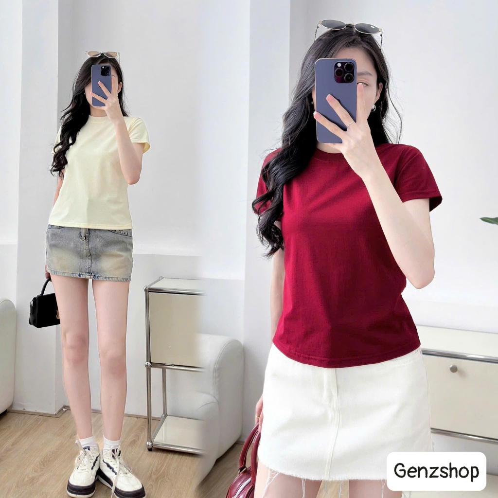 ÁO THUN BABY TEE TRƠN FULL BẢNG MÀU BST2026 DỄ PHỐI ĐỒ