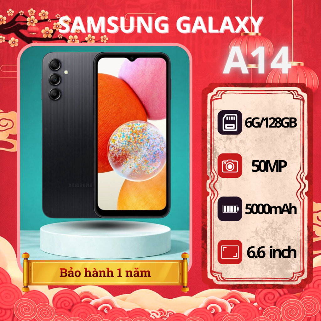 Điện Thoại Samsung Galaxy A14 6GB/128GB – Màn Hình Full HD+ | Pin Trâu 5000mAh | Máy Mới Full Box BH 1 Năm