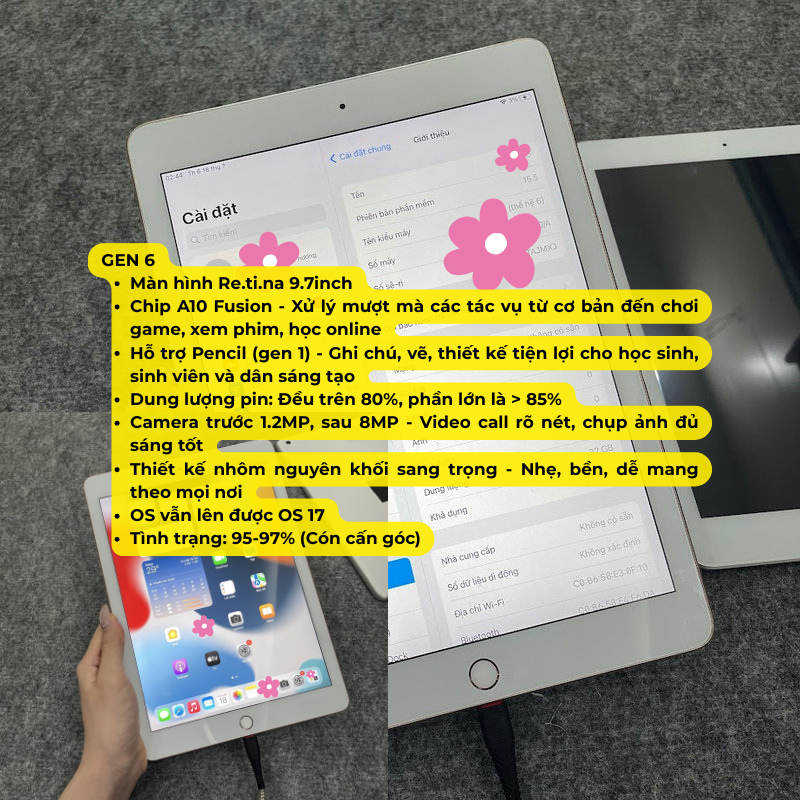 Máy tính bảng Gen 6 phù hợp để chơi game, xem phim và học online