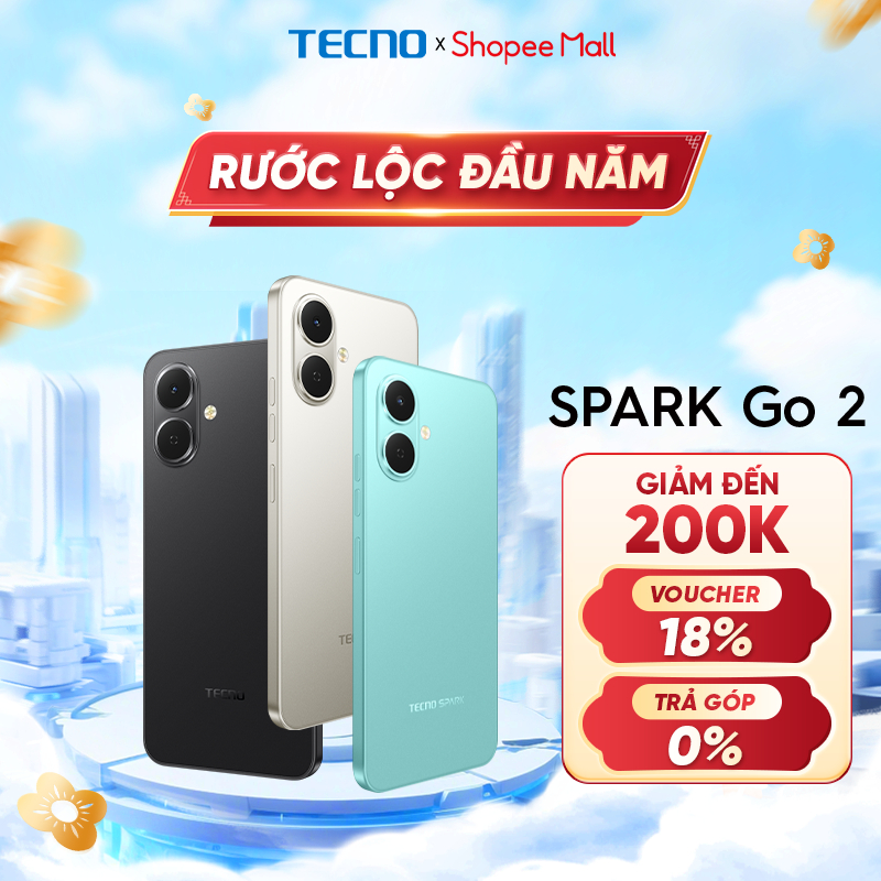 Điện thoại TECNO SPARK GO 2 - Pin lớn 5000 mAh | Màn hình 6.67