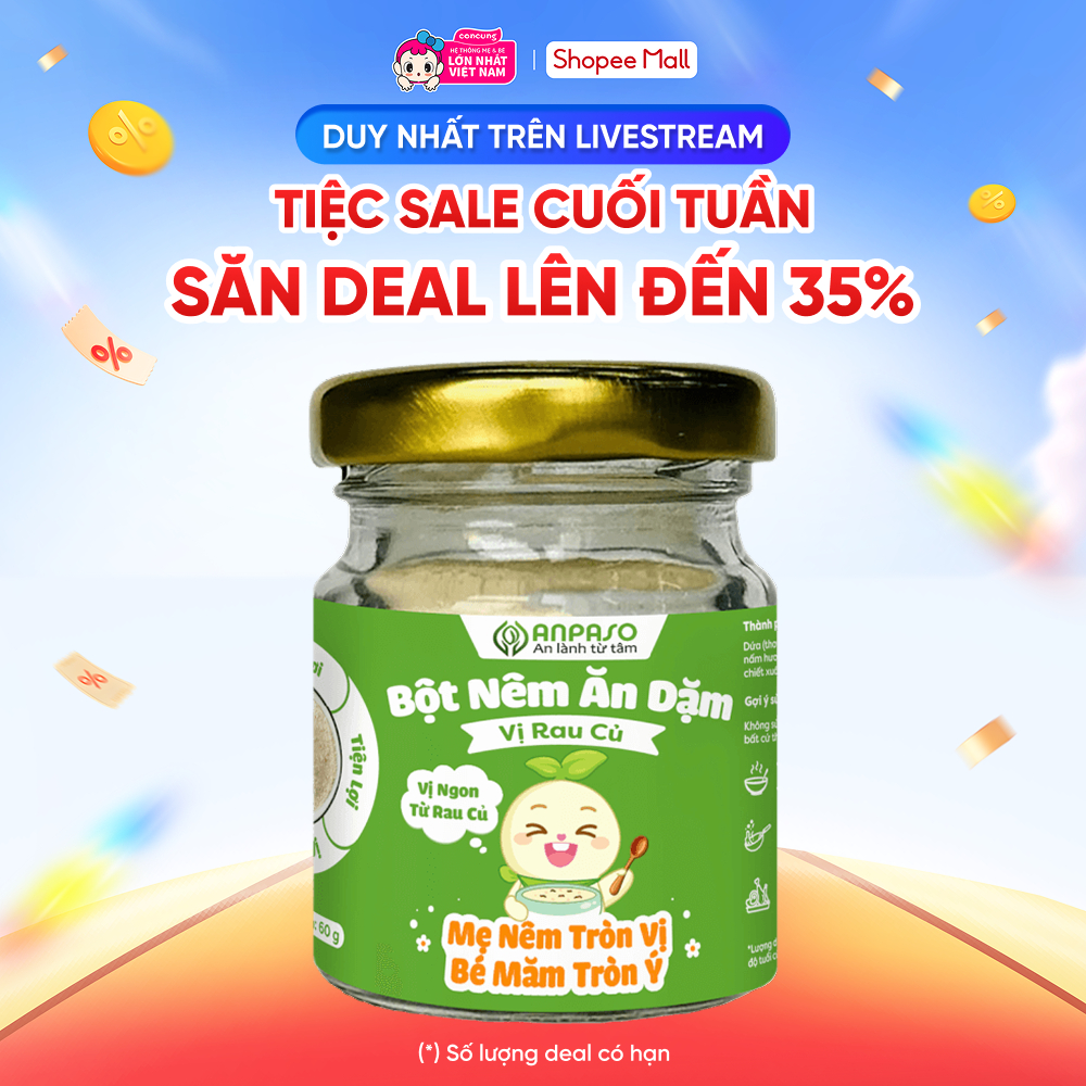 Bột nêm ăn dặm Anpaso vị rau củ hũ 60g