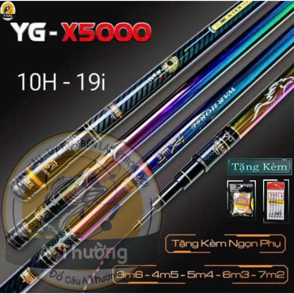 Cần Câu Tay YG X5000 10H - 19i Cần Câu Săn hàng Kèm ngọn phụ. (quà tặng trục, thẻo )