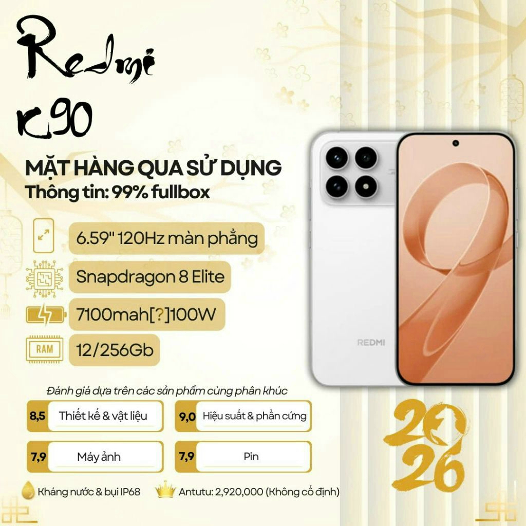 Điện thoại Remdi K90 12/256Gb QSD 99%